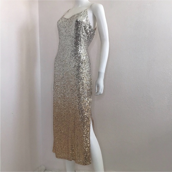 Chelsea & Violet L silver and gold sequin dress size L party dress - Picture 3 of 13